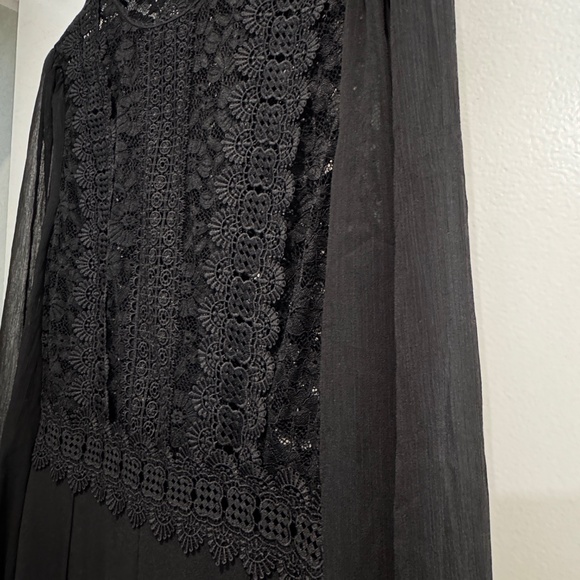 EMPRADA Black Lace Sheer Sleeve Jumpsuit – Size XL (New With Tags) - Picture 7 of 11